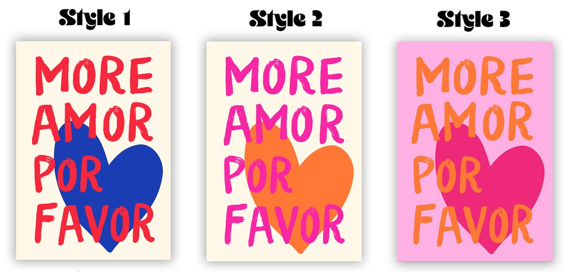 More Amor Por Favor Hand-Drawn Typography Art Print - Image 3
