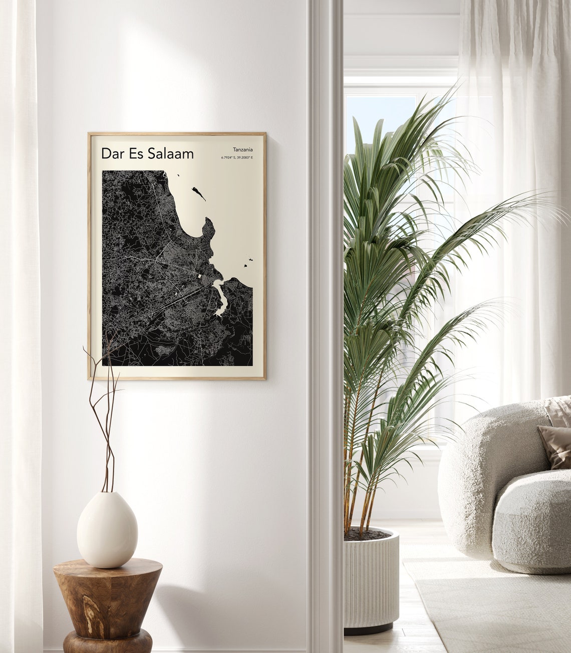 Dar Es Salaam Tanzania City Street Map Red Minimalist Art Print - Image 2