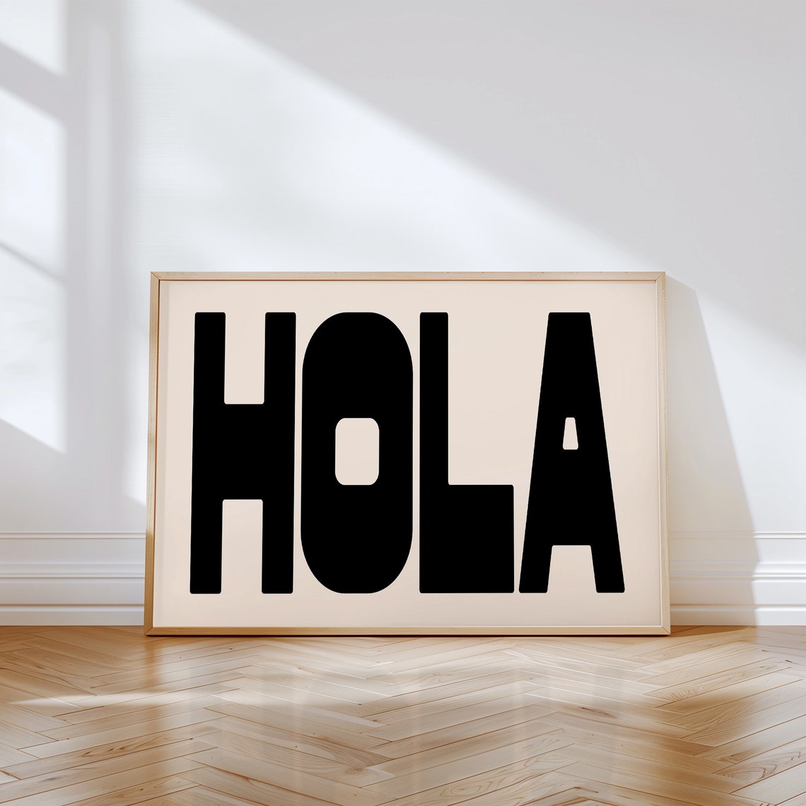 Hola Bold Red Typography Pink Landscape Spanish Greeting Poster - Image 3