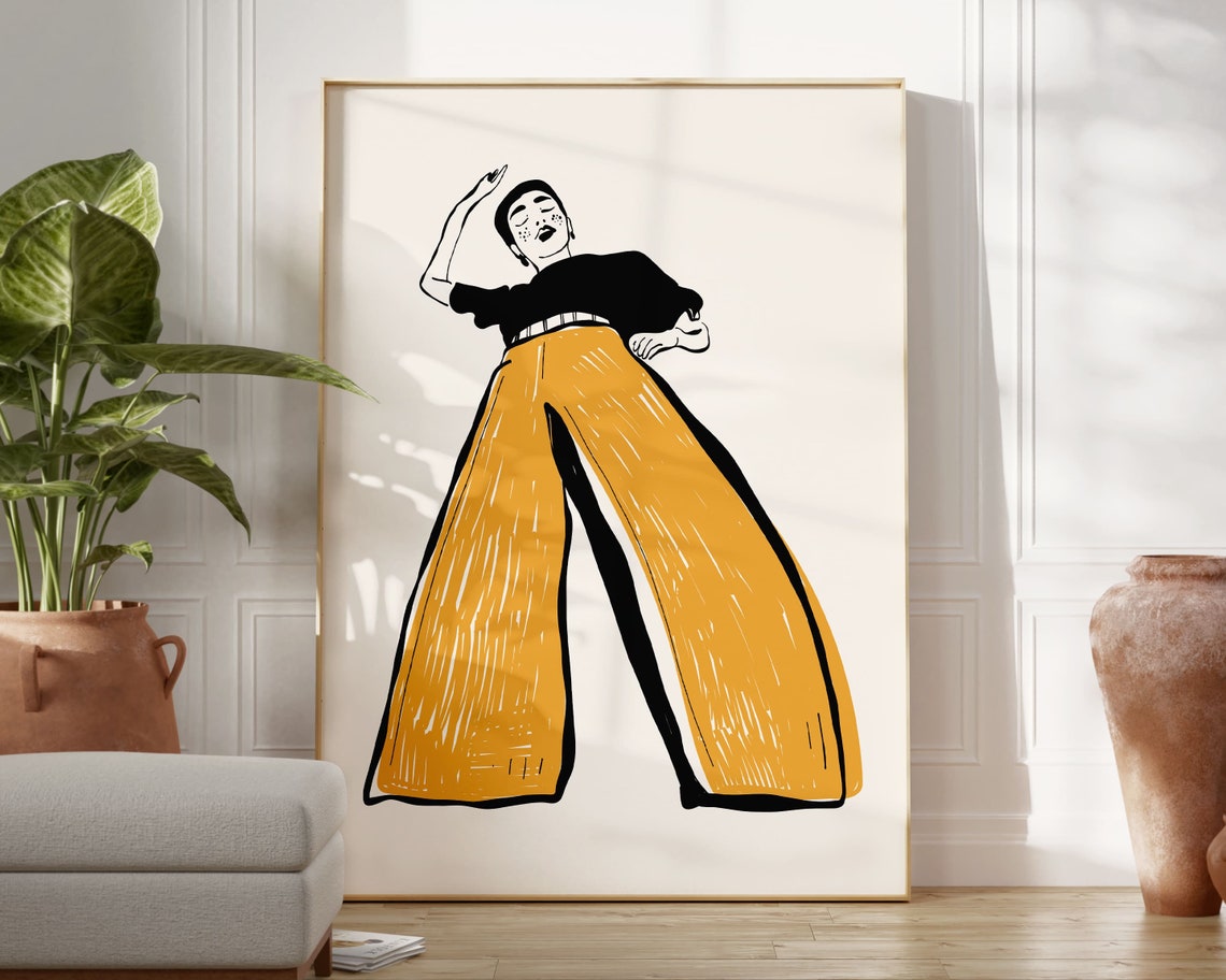 Retro Women Line Art Poster Print - Image 2