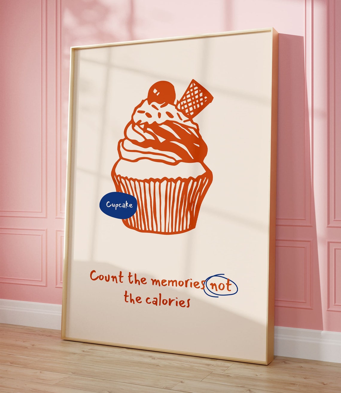 Cupcake Count the Memories Kitchen Dessert Illustration Art Poster - Image 2