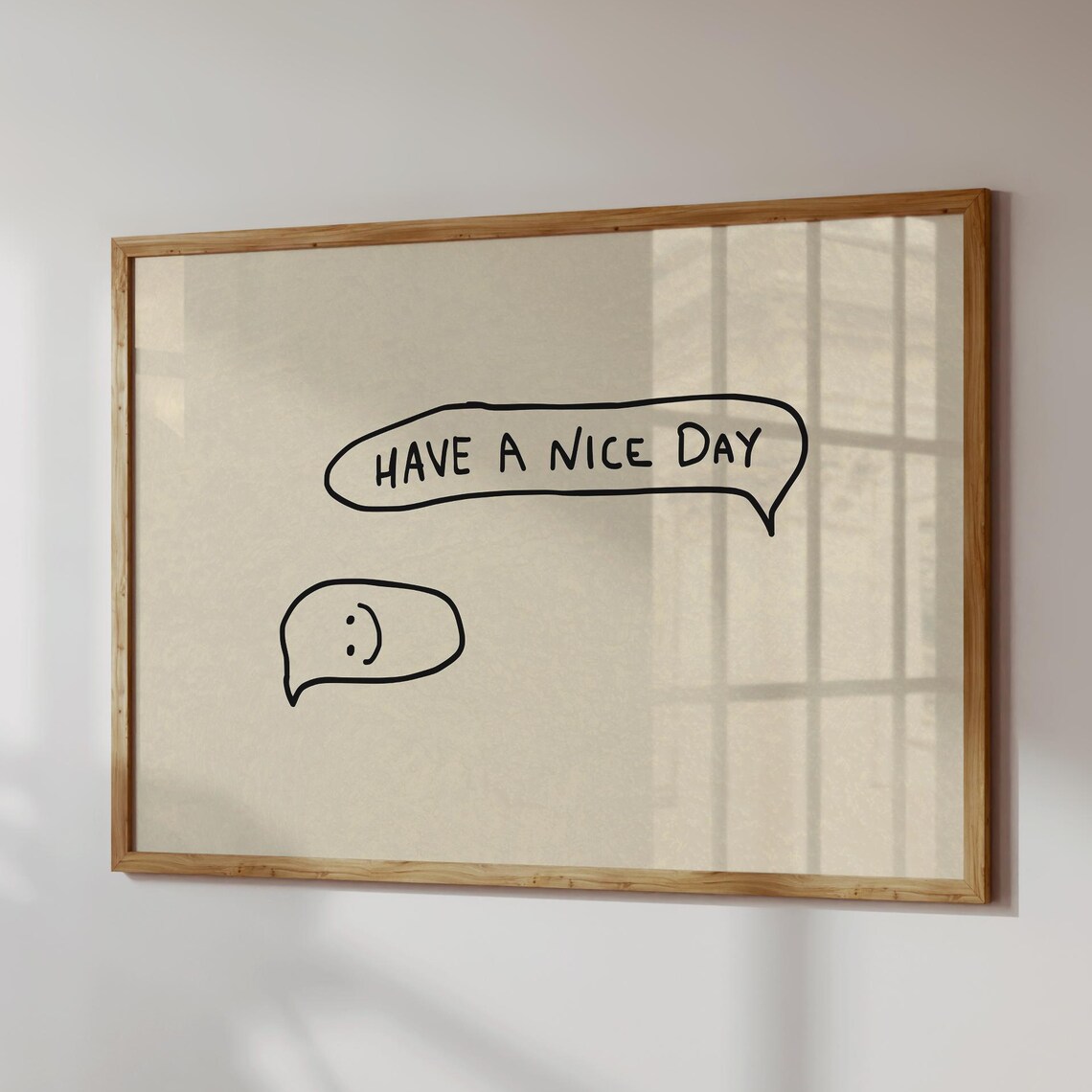 Have A Nice Day Speech Bubble Smiley Face Happy Doodle Poster
