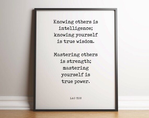 Lao Tzu Knowing Others Is Intelligence Typewriter Quote Art Print