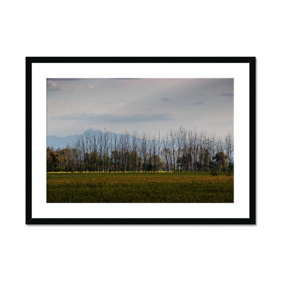 Real Photo Minimalist Countryside Photography Print Rural Field Mountain Horizon