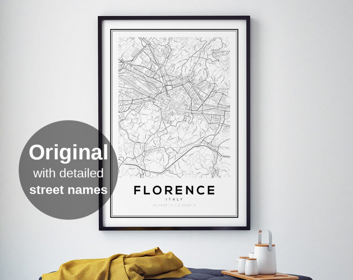 Florence City Map Minimalist Travel Poster