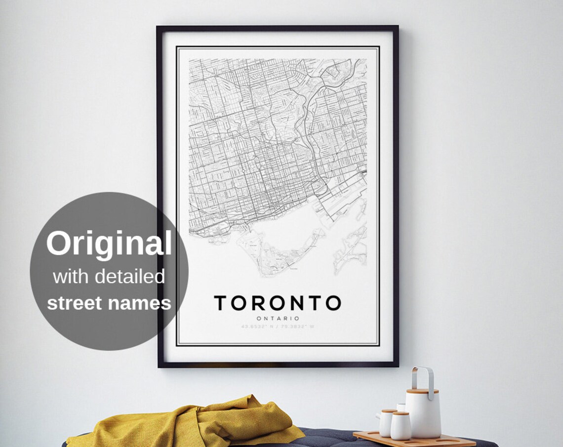 Toronto Map Poster, Minimalist Travel Gift
