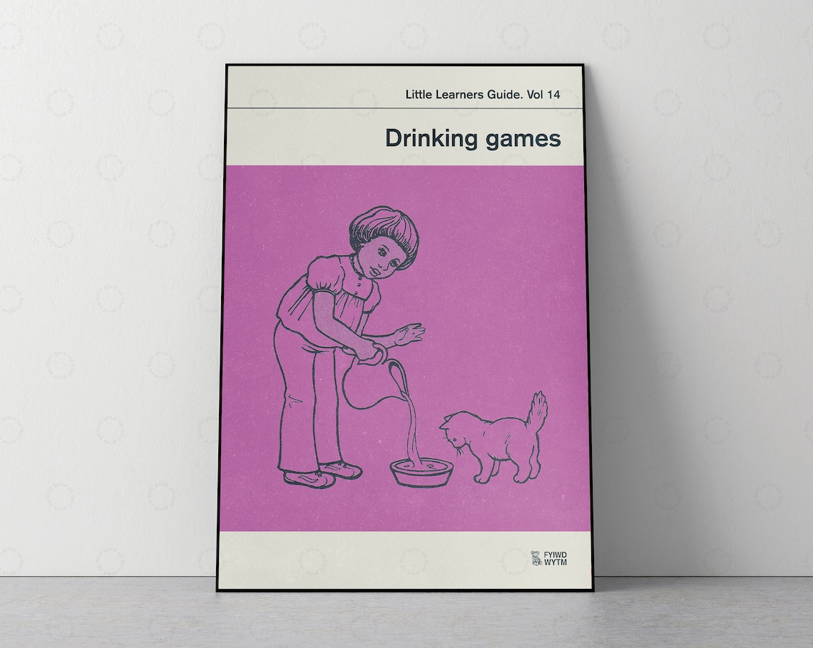 Vol 14 Drinking Games Retro Vintage Art Print