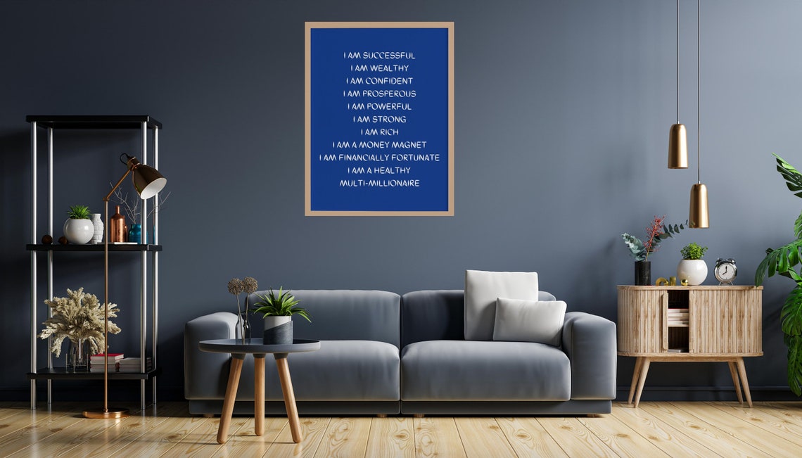 I Am Affirmations Wealth Abundance Positive Mindset Quote Poster - Image 6