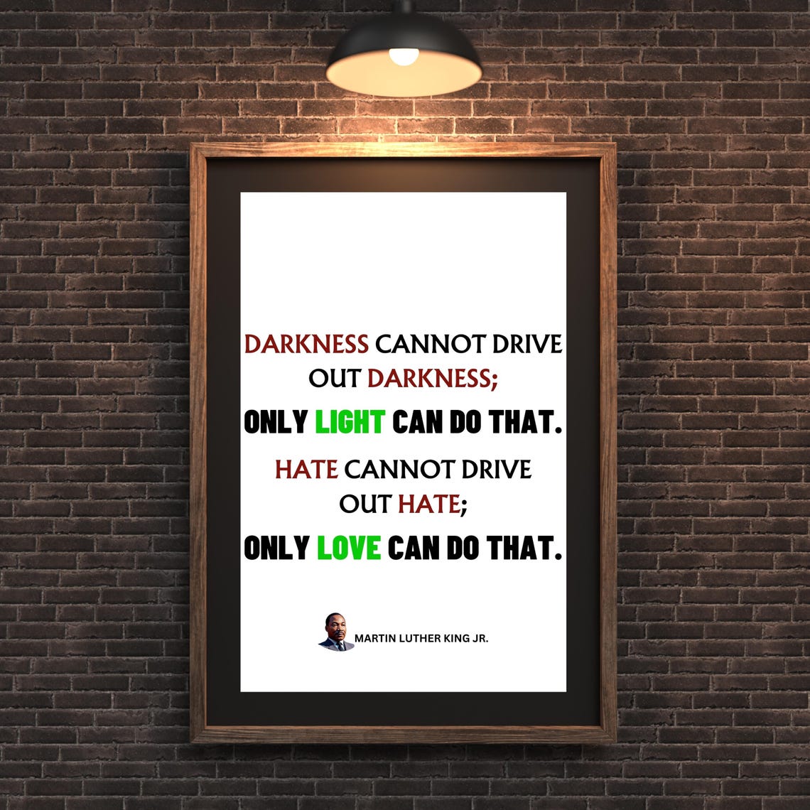 Martin Luther King Jr Darkness Cannot Drive Out Light Quote Poster - Image 4