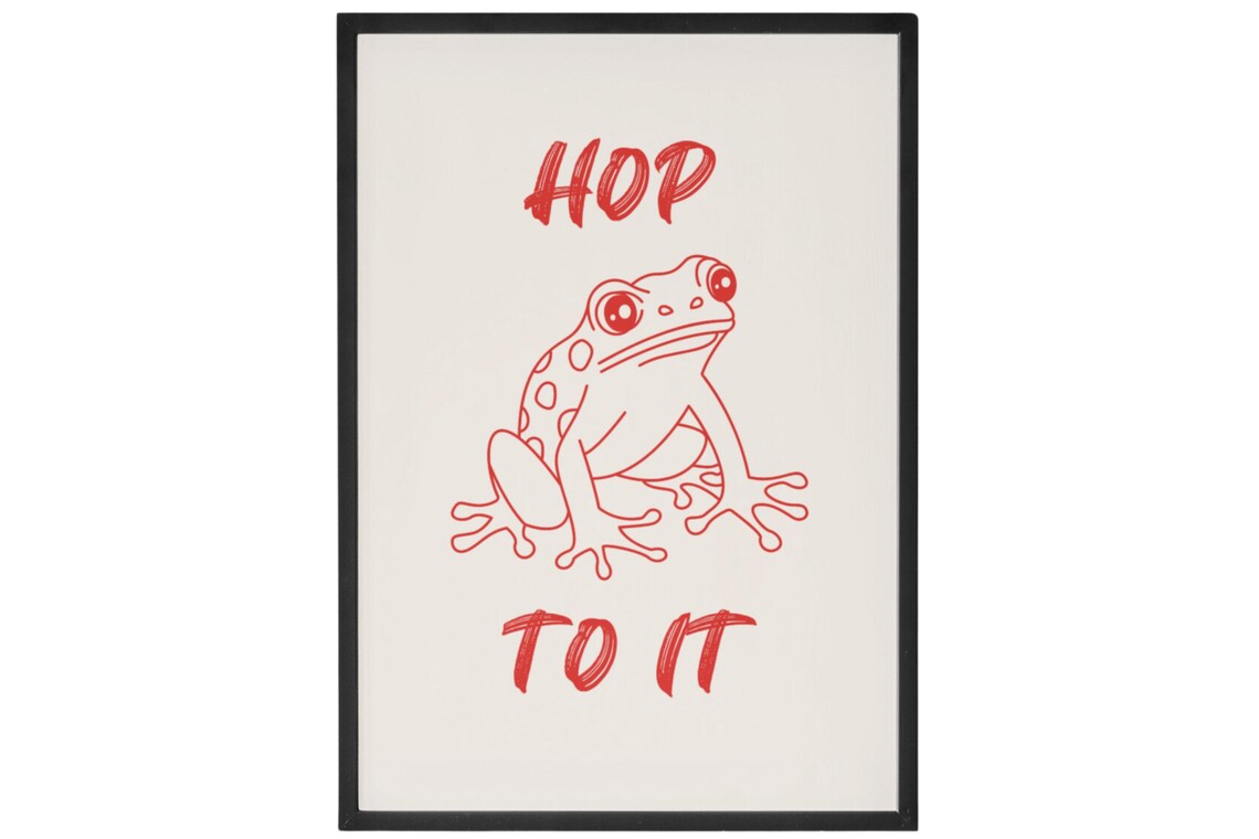 Minimalist Frog Print Funny Frog Art Toad Wall Artwork Trendy Frog Poster Cute Frog Positive Motivation Art - Image 6