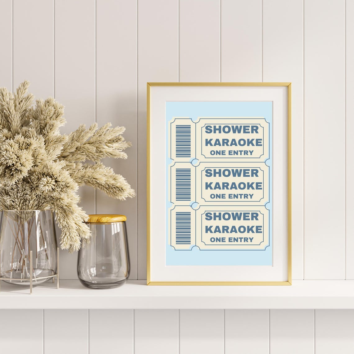 Shower Karaoke Ticket Funny Bathroom Wall Decor Musical Humor Poster - Image 2
