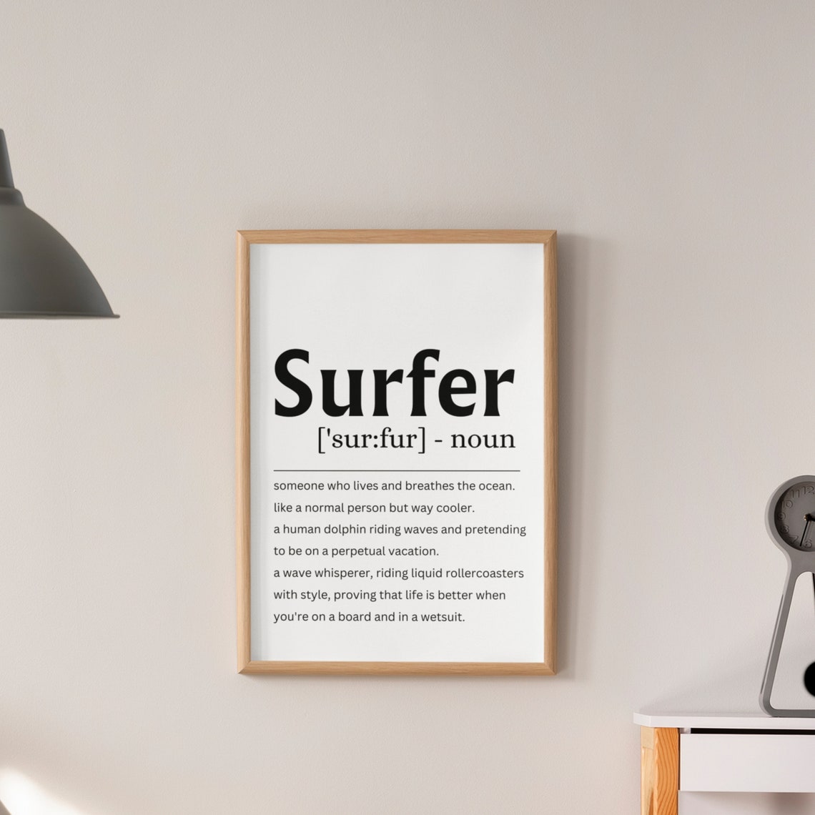 Surfer Definition Funny Quote Ocean Beach Lover Gift Wall Poster - Image 6