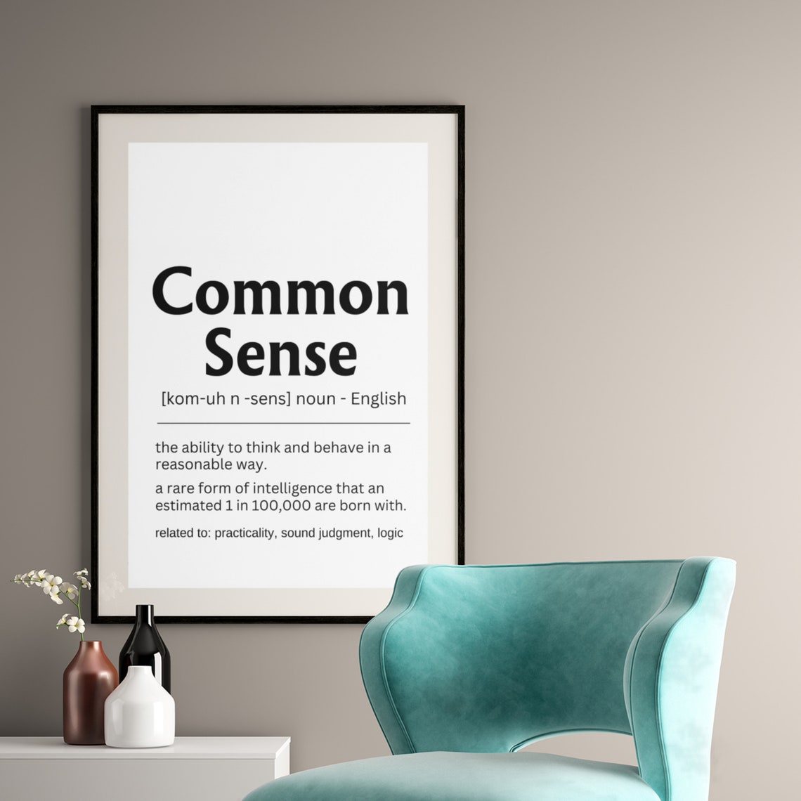 Common Sense Funny Definition Quote Office Humor Wall Poster - Image 6