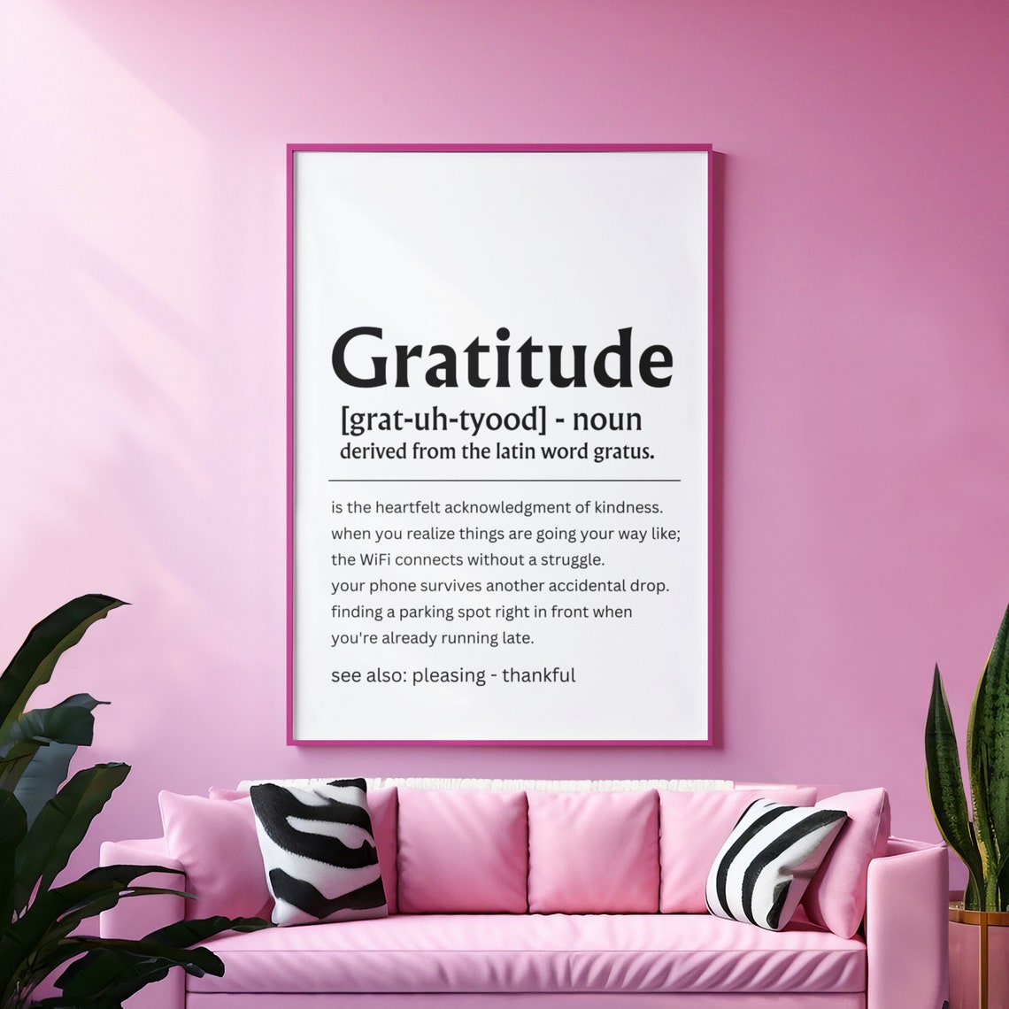 Gratitude Definition Thankful Heart Wall Decor Meaningful Quote Poster - Image 6