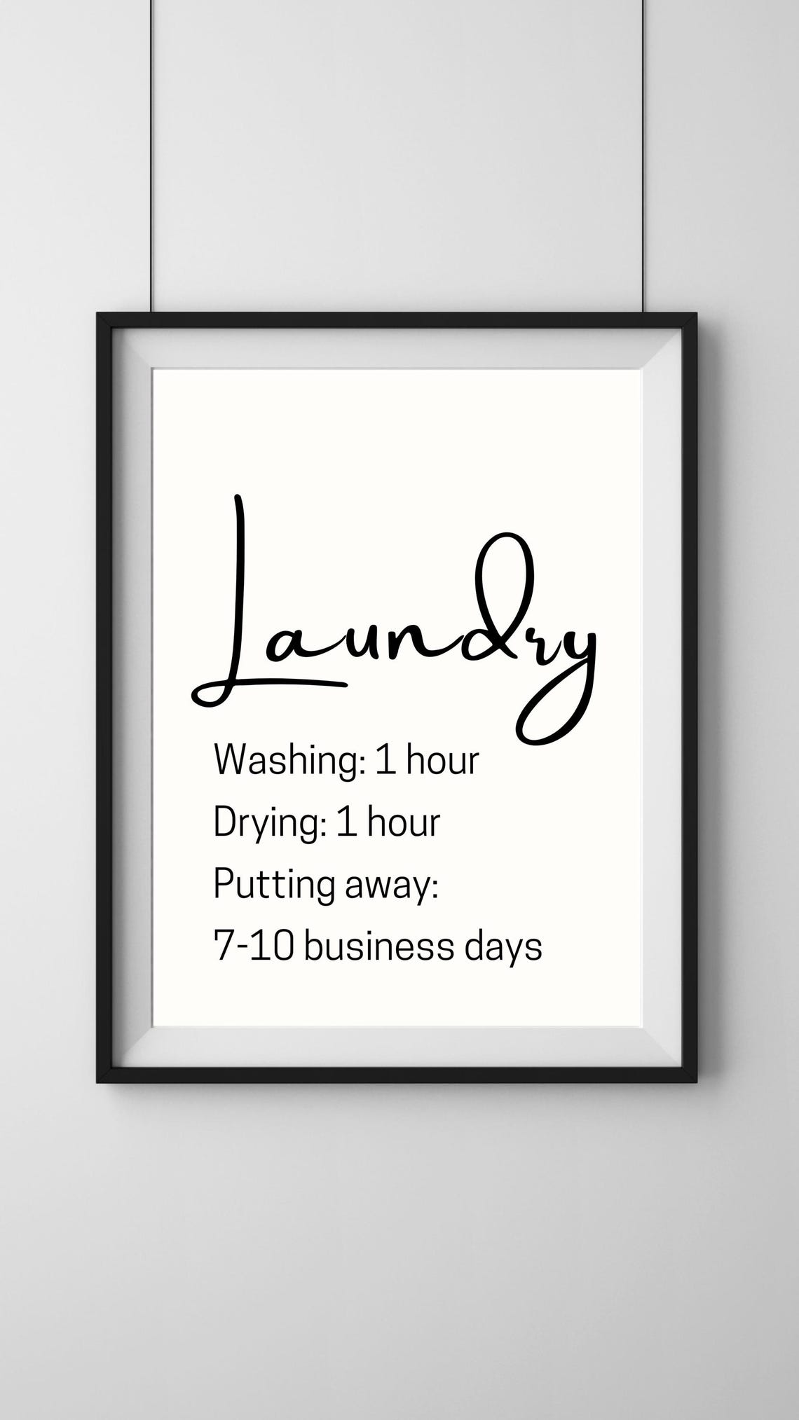 Funny Laundry Washing Drying Putting Away Joke Sign Wall Poster - Image 2