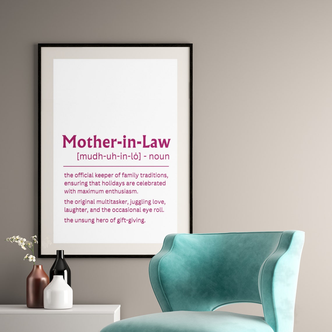 Mother In Law Definition Gift Appreciation Keepsake Decor Poster - Image 4