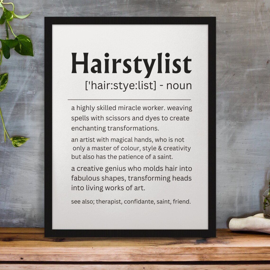 Hairstylist Definition Art Print, Salon Wall Decor - Image 3