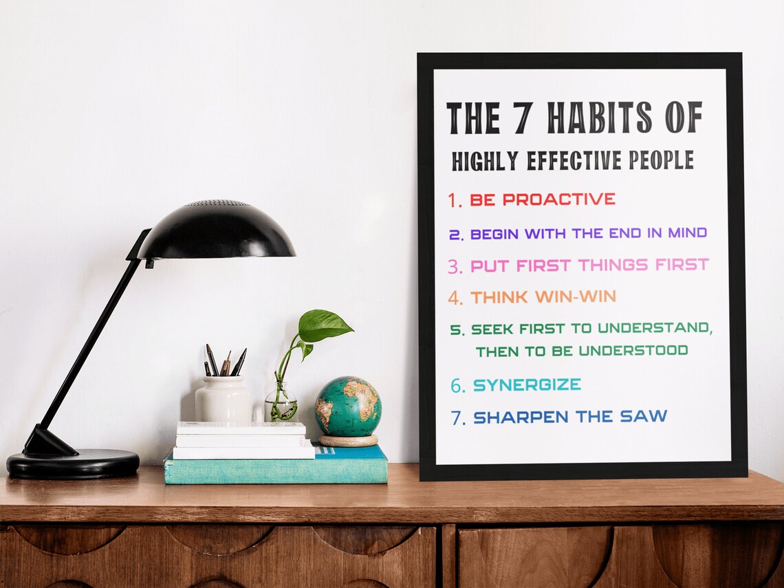 7 Habits of Highly Effective People Quote Print