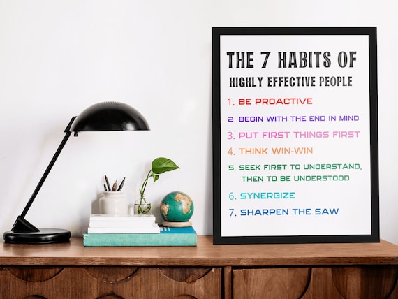 7 Habits of Highly Effective People Quote Print
