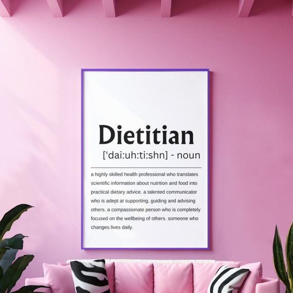Dietitian Definition Print Dietitian Gift Registered Dietician Gift Nutritionist Gifts Graduation Gift Printables