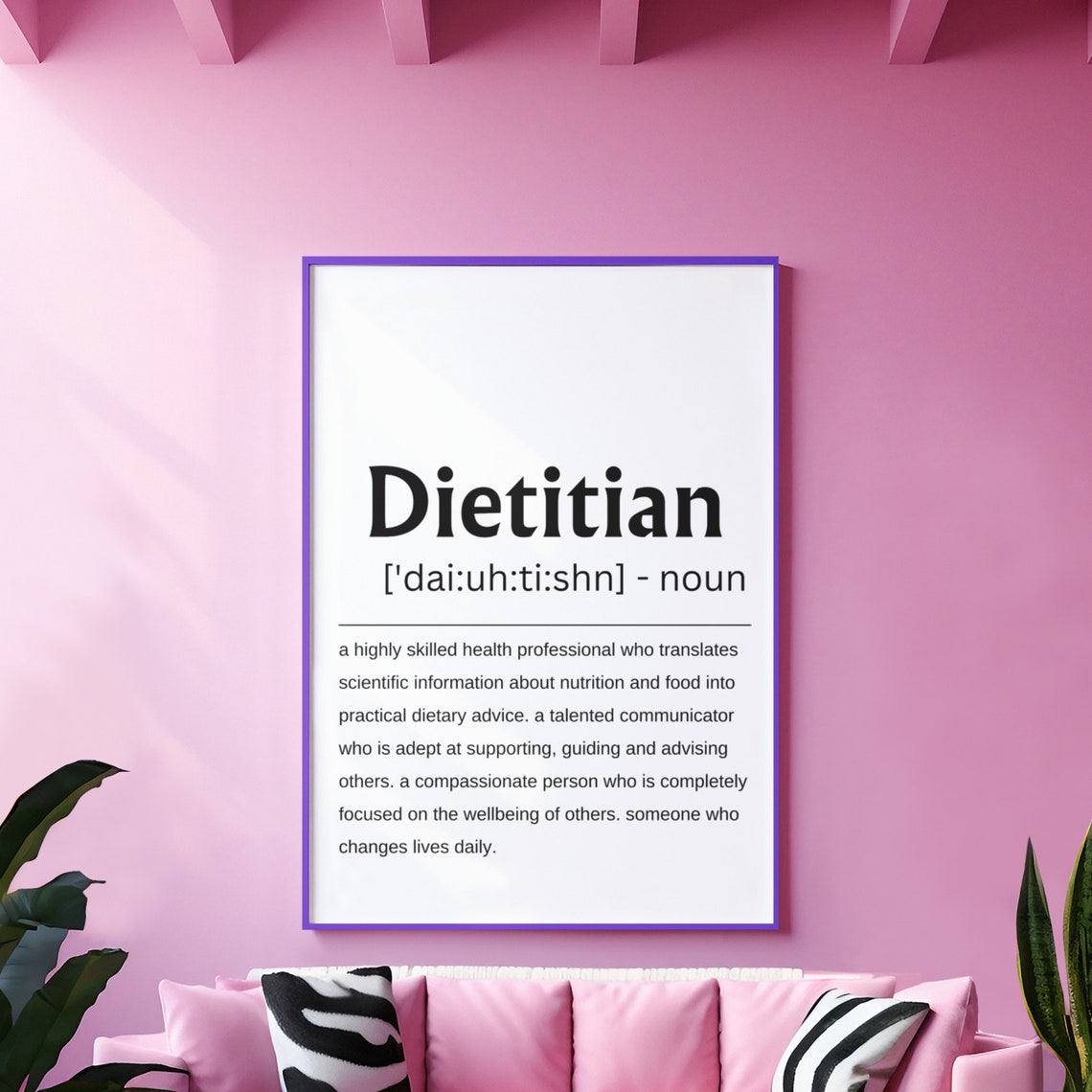 Dietitian Definition Nutrition Professional Appreciation Poster