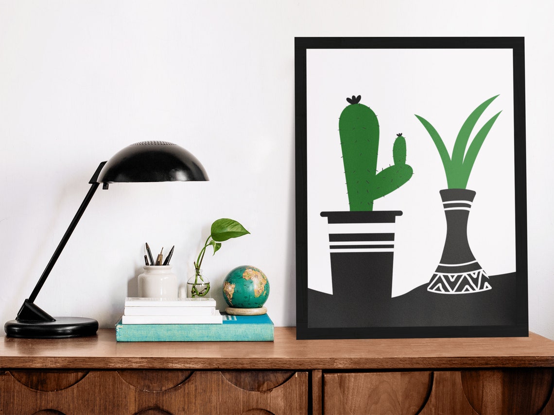 Cactus Botanical Potted Plants Minimalist Modern Wall Decor Poster - Image 2