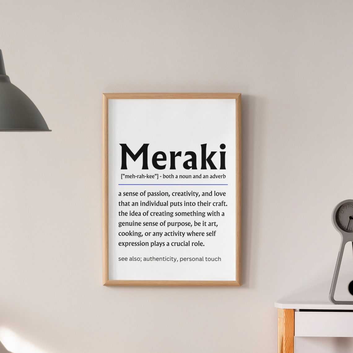 Meraki Definition Greek Creativity Passion Inspirational Word Poster - Image 3