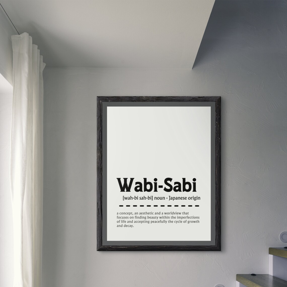 Wabi-Sabi Japanese Philosophy Dictionary Definition Quote Poster