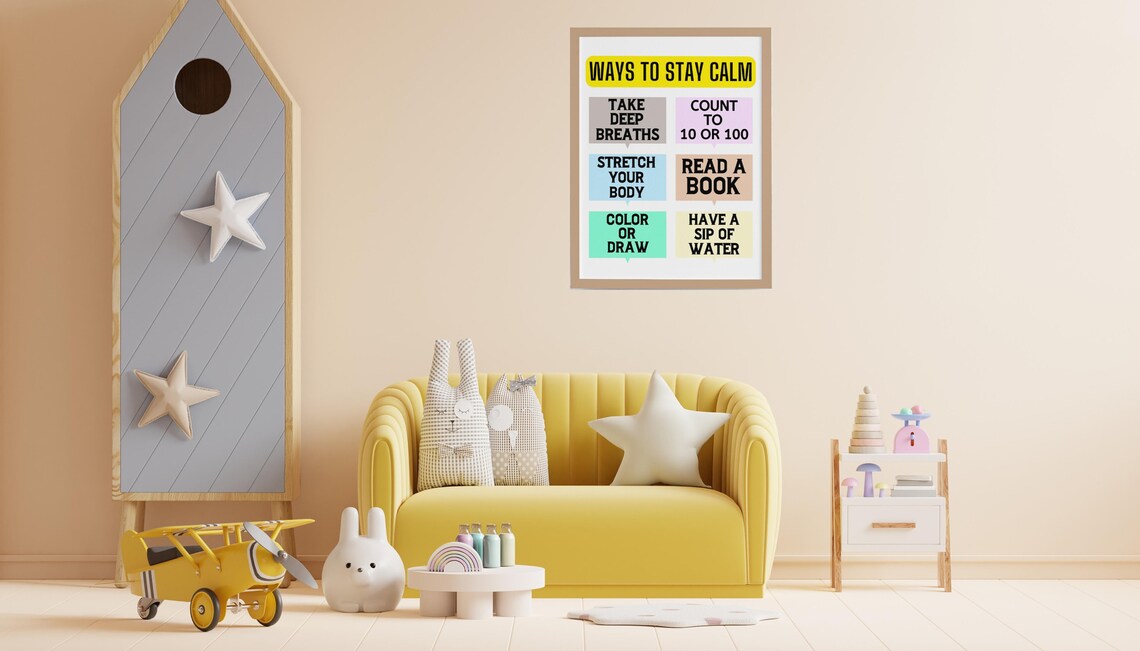 Ways To Stay Calm Boho Classroom Decor Poster - Image 5