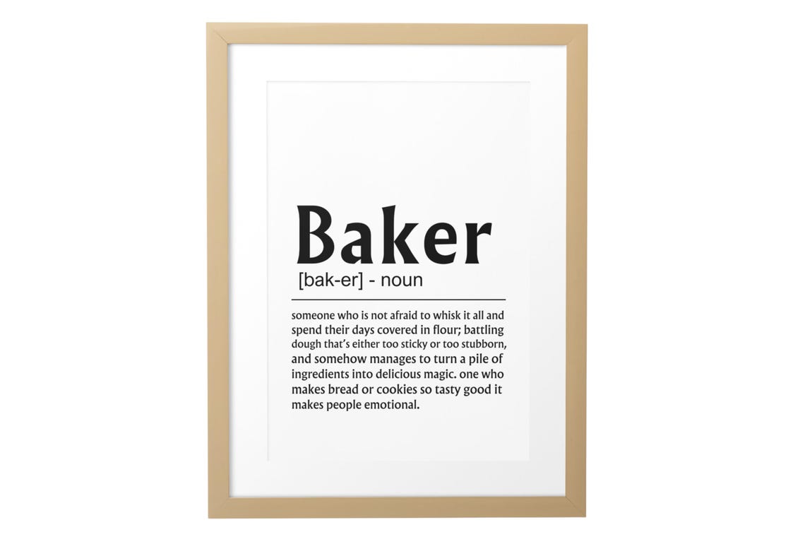 Baker Definition Funny Cooking Quote Kitchen Gift Wall Poster - Image 8