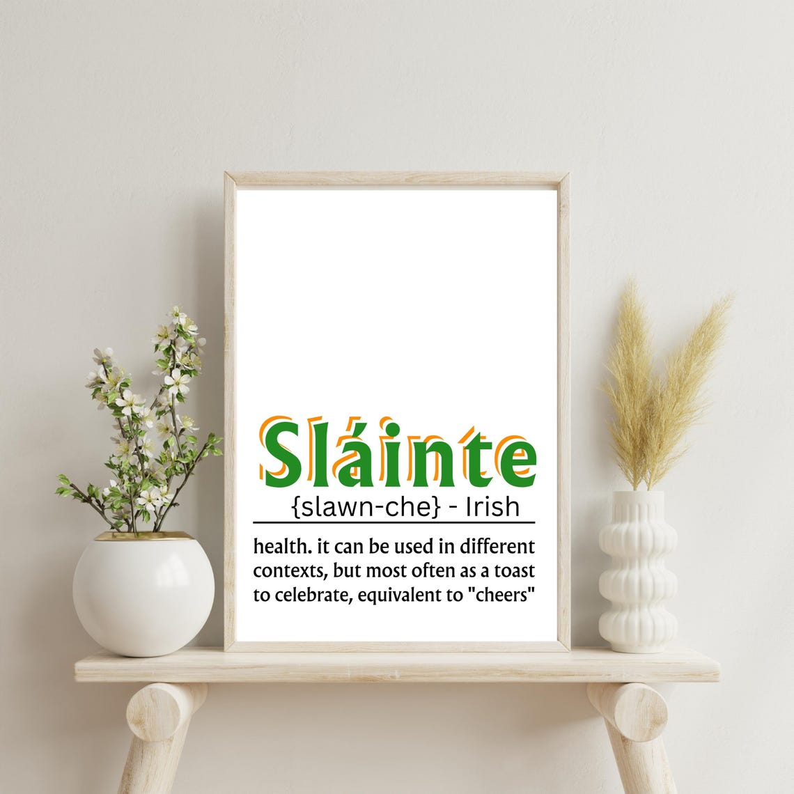 Slainte Irish Toast Dictionary Definition St Patrick Decor Poster - Image 5