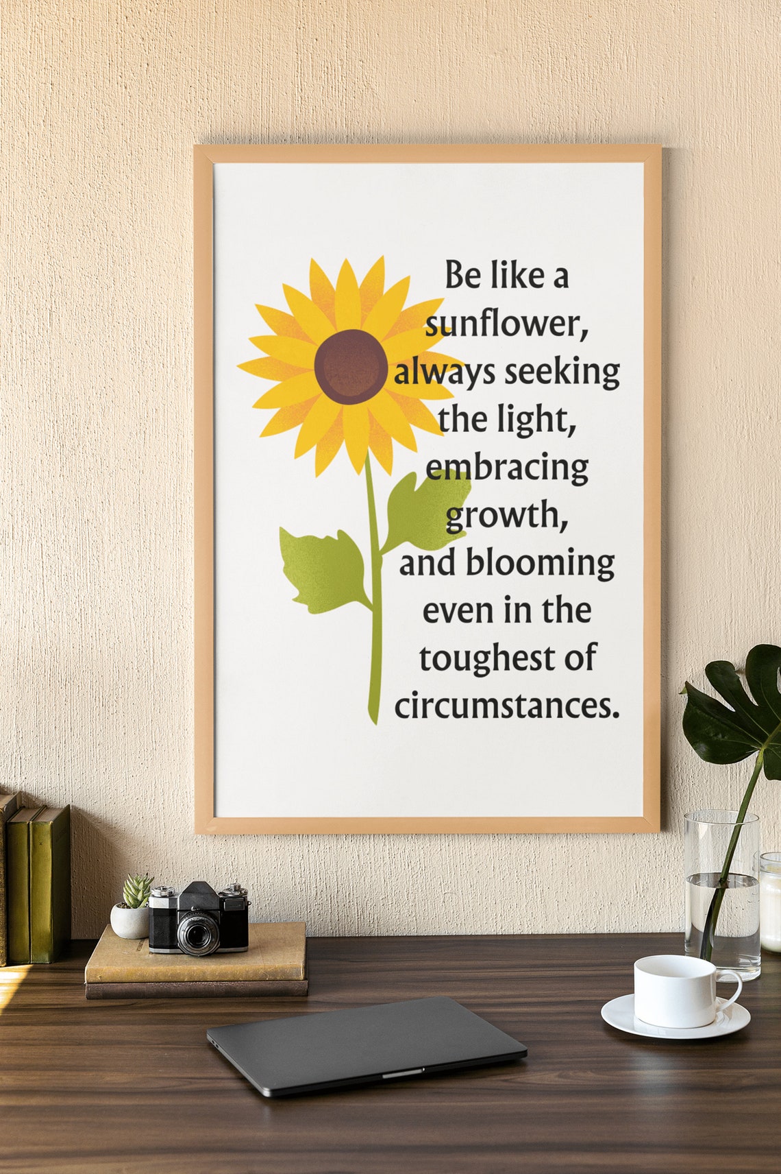 Be Like a Sunflower Inspirational Quote Botanical Growth Poster - Image 6