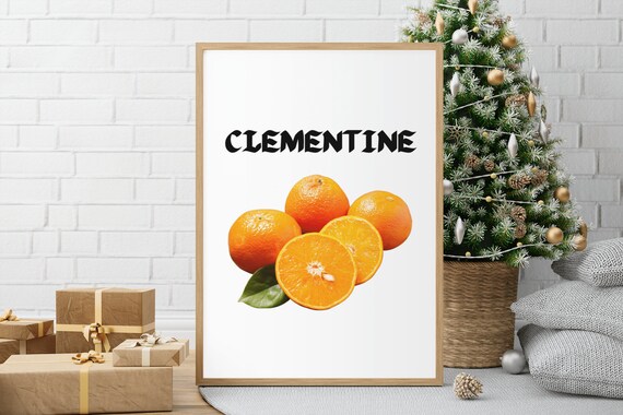 Clementine Fruit Prints Kitchen Art Print Homeschool Print Nursery Room School