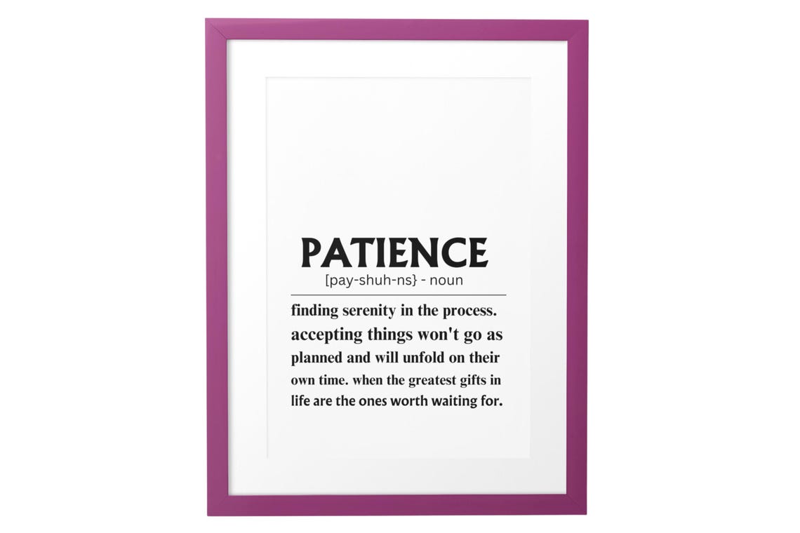 Patience Definition Dictionary Style Inspirational Quote Poster - Image 5