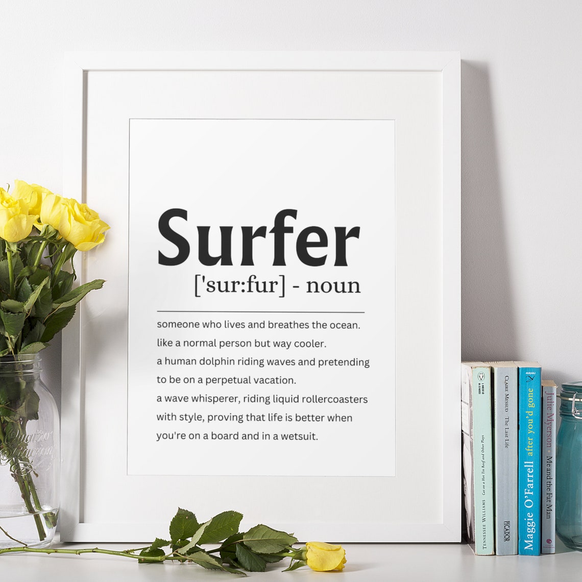 Surfer Definition Funny Quote Ocean Beach Lover Gift Wall Poster