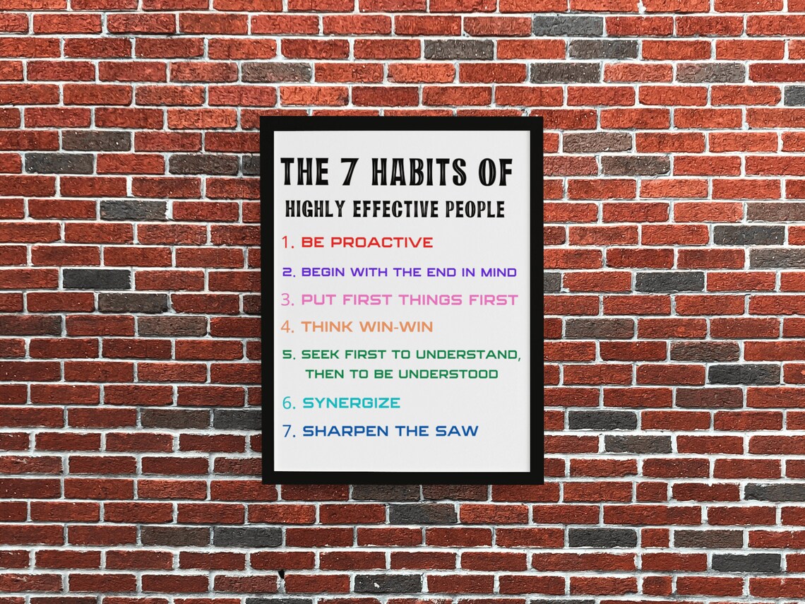 7 Habits of Highly Effective People Quote Print - Image 3