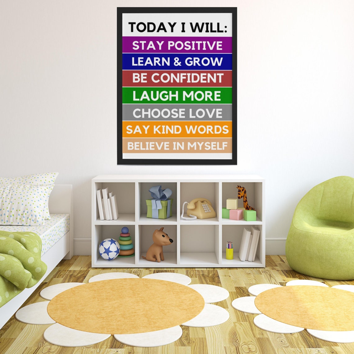 Today I Will Stay Positive Learn And Grow Set Of 4 Kids Poster Bundle - Image 4