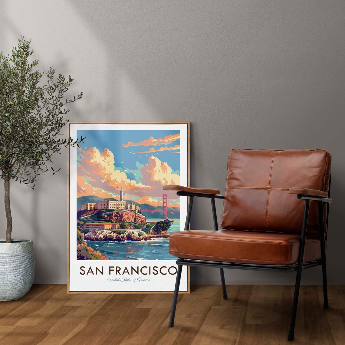 San Francisco USA Vintage Style Travel Poster - Image 2