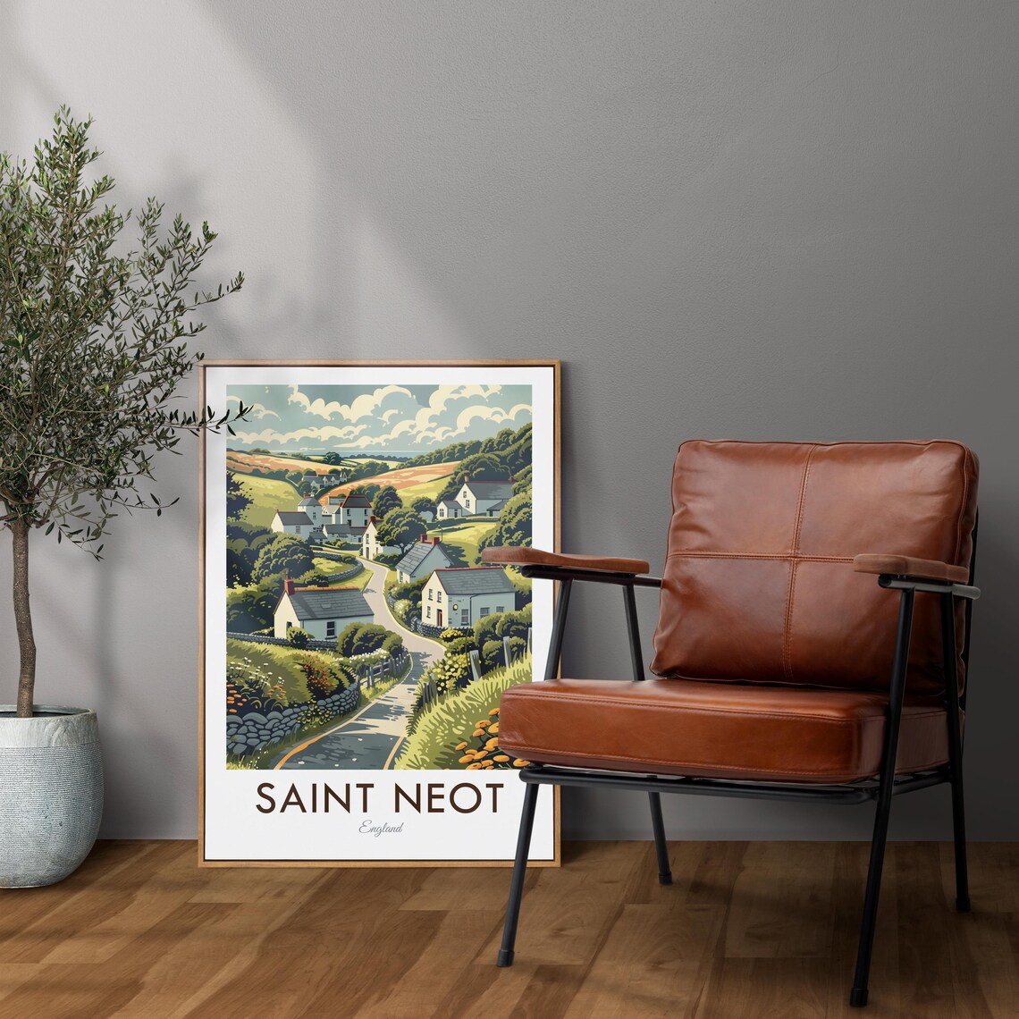 Saint Neot Cornwall England Countryside Village Vintage Travel Poster - Image 2
