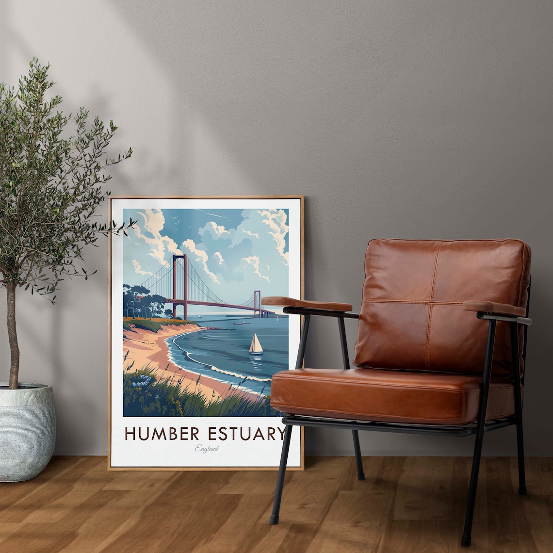 Humber Estuary England Vintage Travel Poster