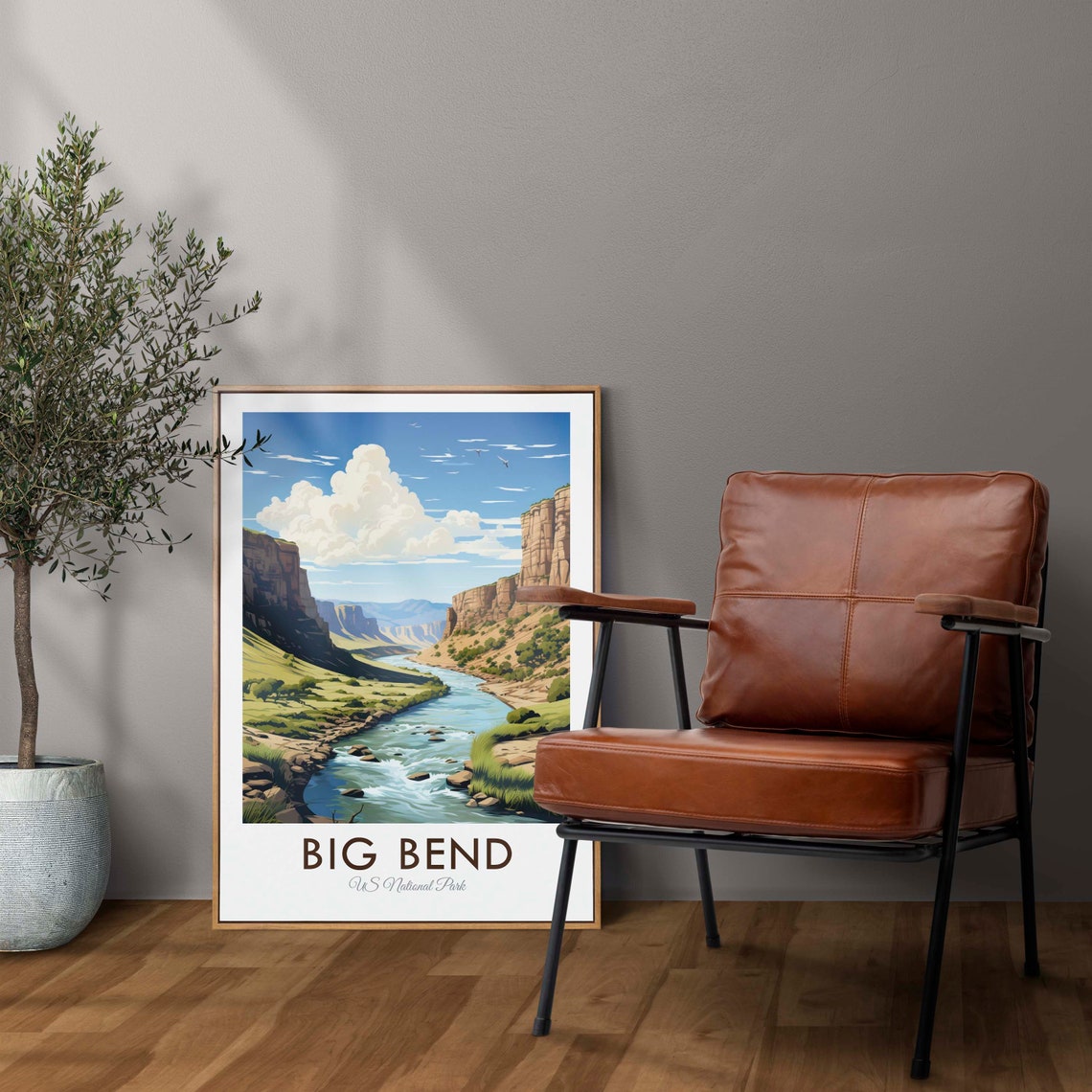 Big Bend National Park Texas River Canyon Desert View Poster