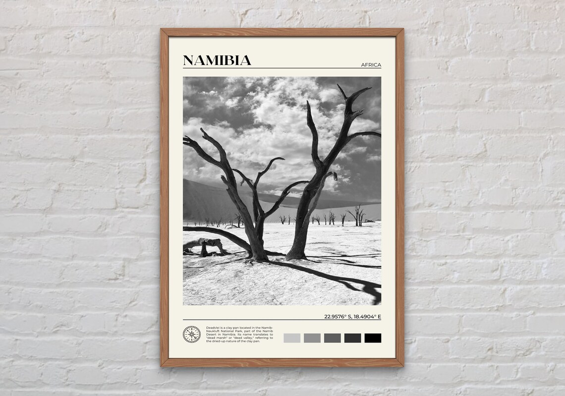 Black And White Namibia Print Namibia Wall Art Namibia Poster Namibia Photo Namibia Poster Print Namibia Wall Decor Africa Poster