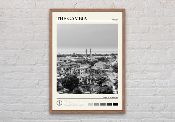 Black And White The Gambia Print The Gambia Wall Art The Gambia Poster The Gambia Photo The Gambia Poster Print Africa