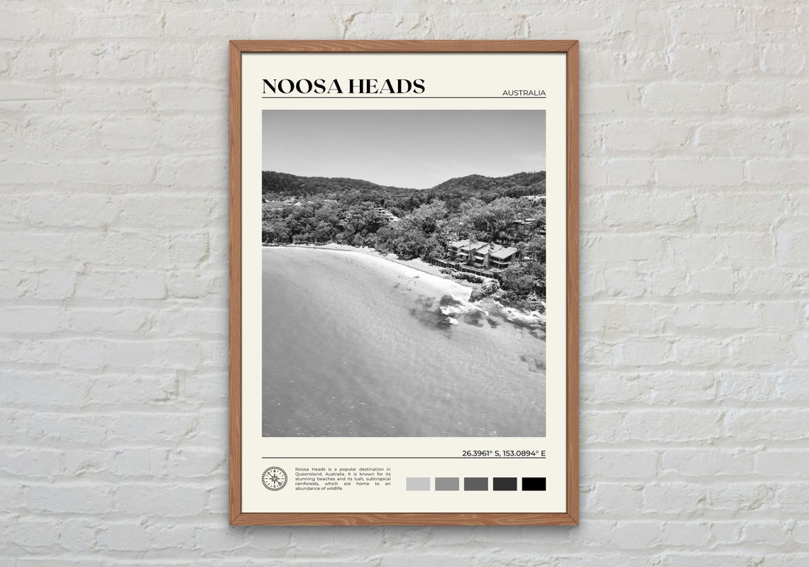 Black And White Noosa Heads Print Noosa Heads Art Noosa Heads Poster Noosa Heads Photo Noosa Heads Poster Print Noosa Heads Decor