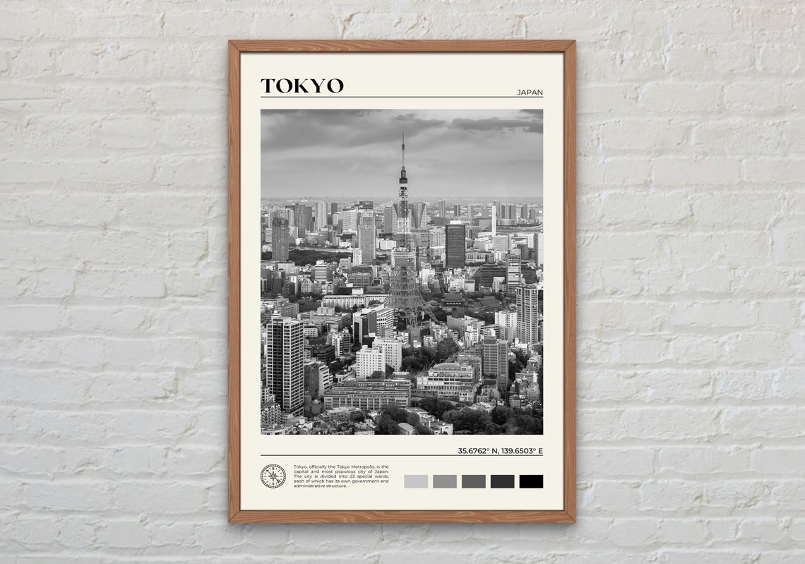 Black And White Tokyo Print Tokyo Wall Art Tokyo Poster Tokyo Photo Tokyo Poster Print Tokyo Wall Decor Japan Poster Print Asia