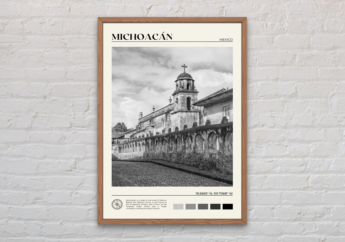 Michoacan, Mexico Black and White Wall Art Print