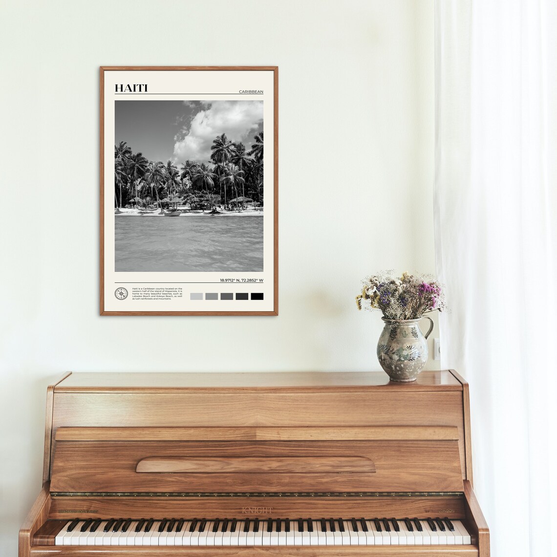Black And White Haiti Beach Art Print, Caribbean - Image 2