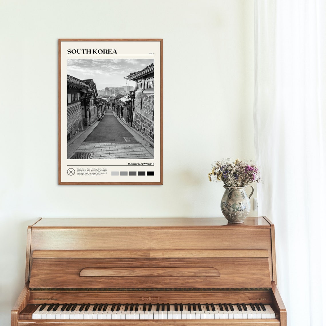 Black And White South Korea Print South Korea Art South Korea Poster South Korea Photo South Korea Poster Print South Korea Decor - Image 2