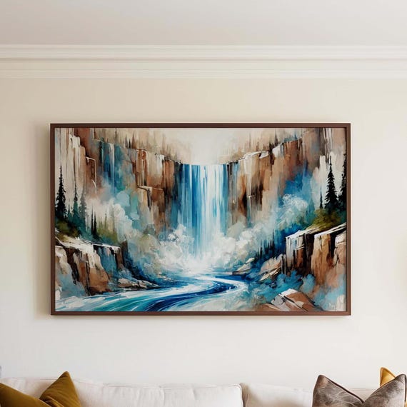 Nature Gift Waterfall Wall Art Print Serene Stream Decor Housewarming New Home Family Calming Landscape Photography