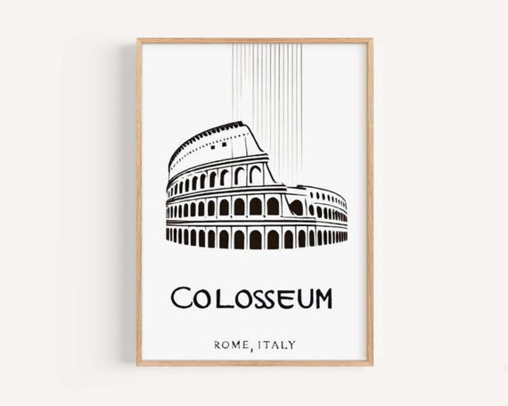 Colosseum Print, Vintage Rome Travel Poster
